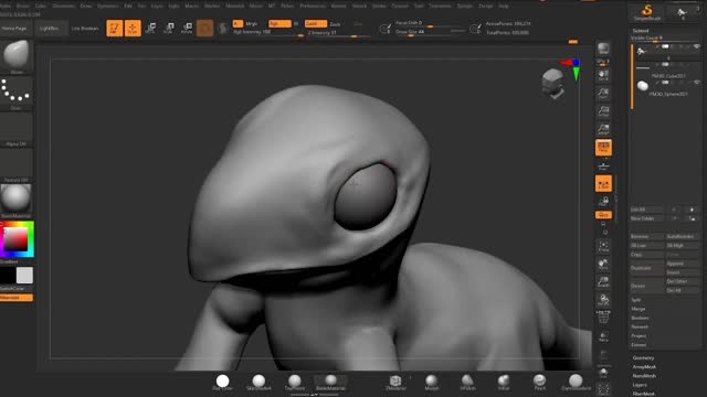 [Zbrush] Sculpting a baby dinosaur 5