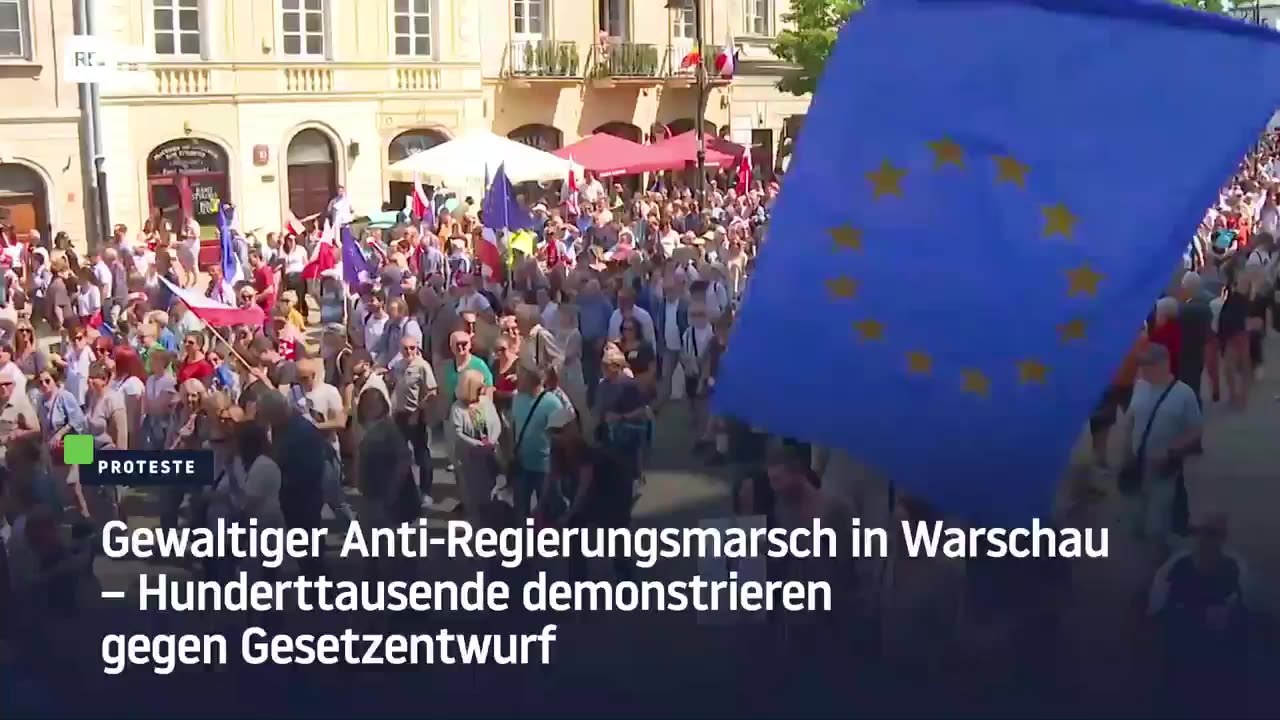 Gewaltiger Anti-Regierungsmarsch in Warschau – Hunderttausende demonstrieren gegen Gesetzentwurf