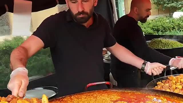 Big Juicy and Colourful Spanish Paella. London Street Food of Chelsea