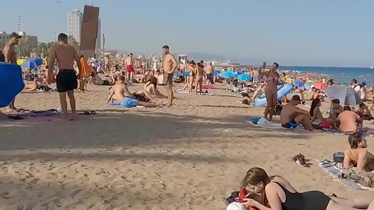 Barcelona Beach Spain 🏖️🌄