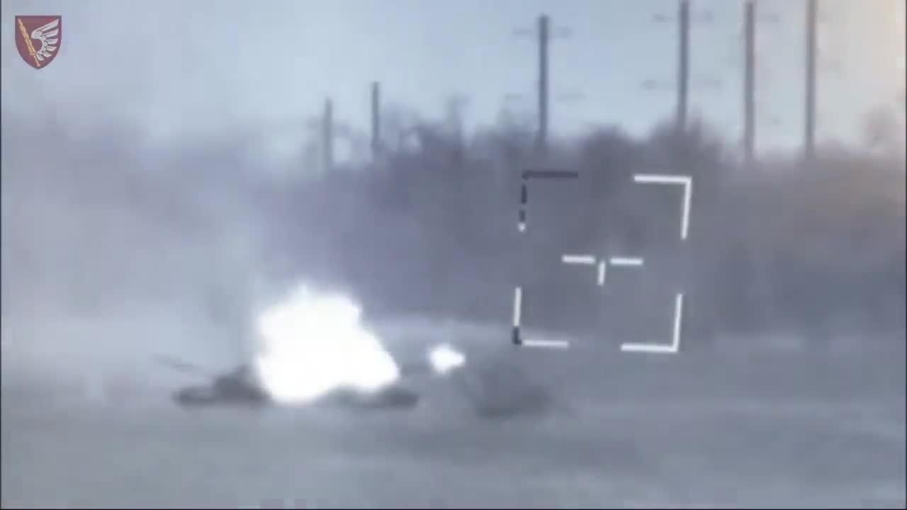 The Ukrainian Stugna missile defense system destroyed a Russian tank.