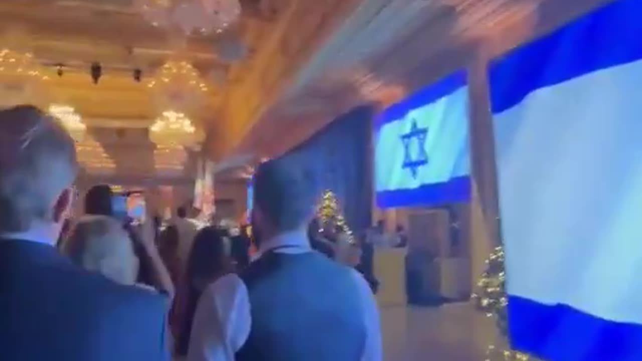 Jew Trump singing Israeli national anthem at Mar a Lago