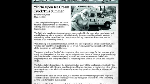 Yeti To Open Ice Cream Truck This Summer