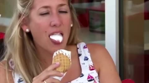 Lady Eating Ice Cream