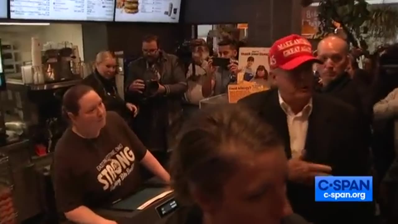 These are winning videos. President Trump just mingling and socializing over a meal.