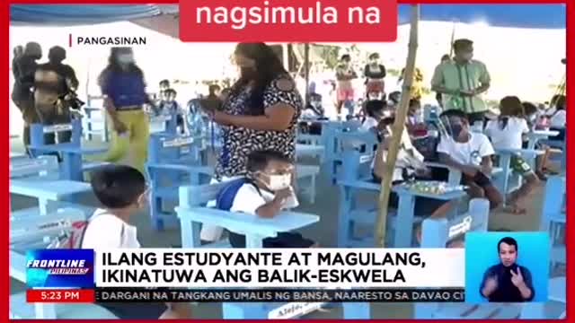 Face-to-face classessapiling mga eskuwela, nagsimula na