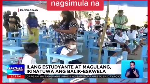 Face-to-face classessapiling mga eskuwela, nagsimula na