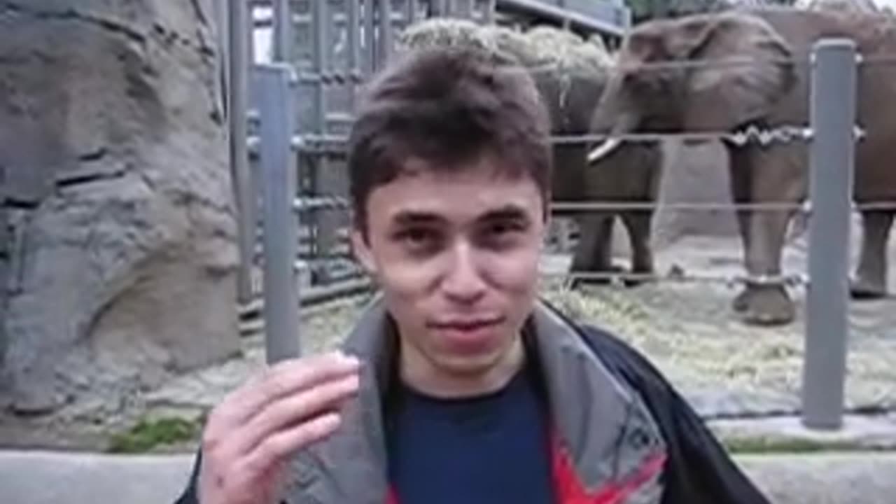 This is the first video on Youtube “Me at the zoo” 18 years old