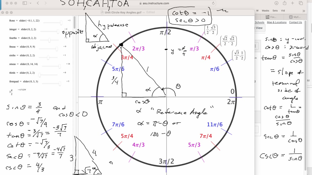 MAT 171 Thurs Mar 14: Unit Circle & 6 Trig Functions