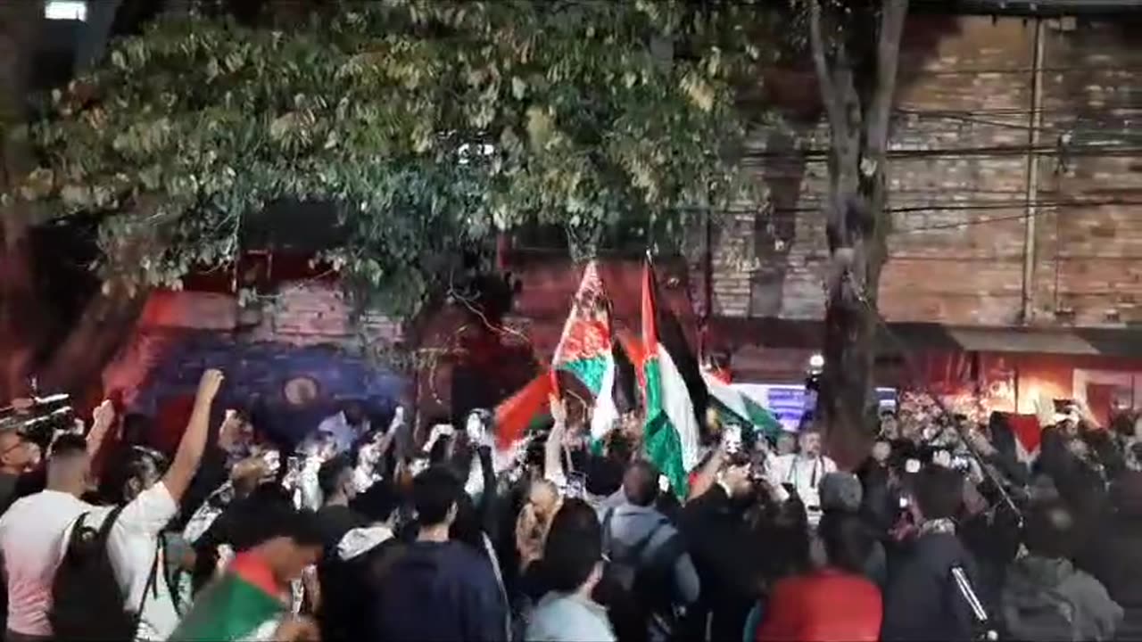 Manifestantes de esquerda fazem ato em apiio ao Hamas e Palestina