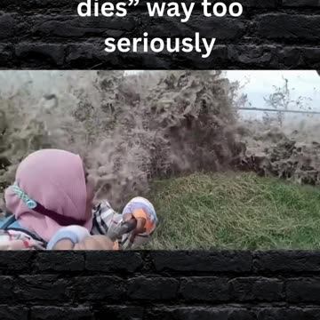 This lady takes "the cameraman never dies" way too seriously