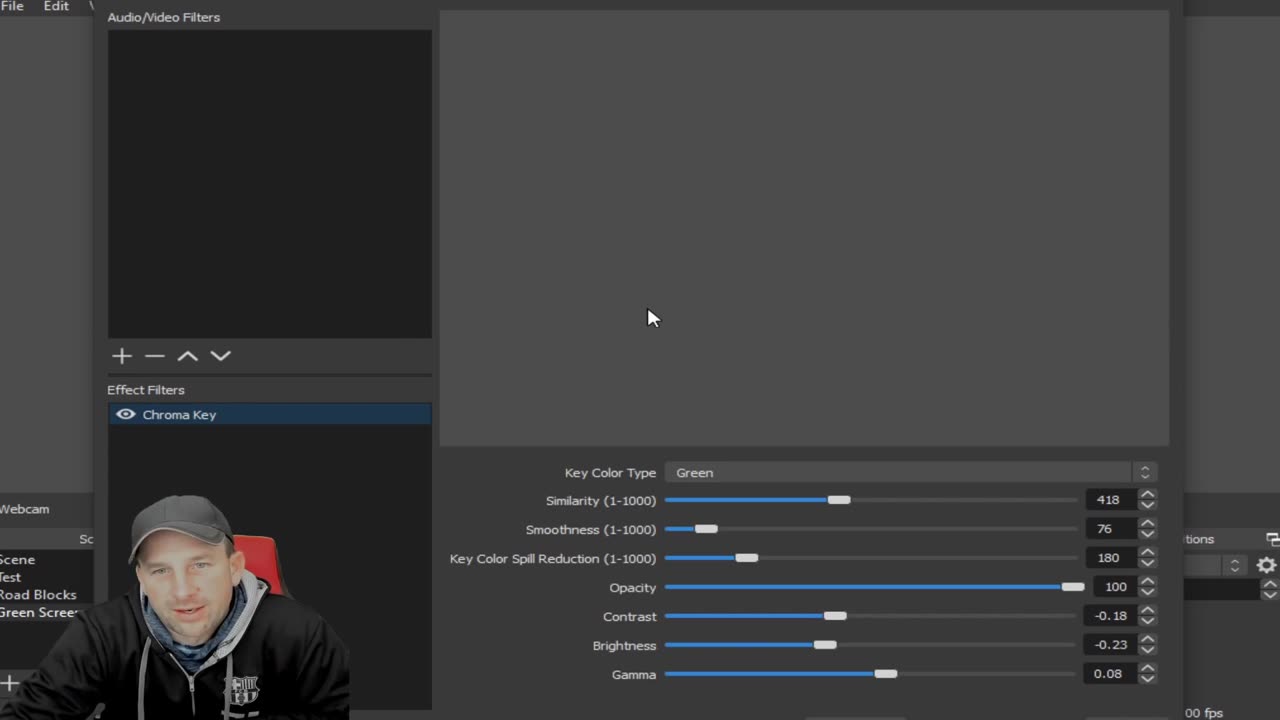 OBS How to Set up Chroma Key Green Screen Background Within OBS Video Camera Settings