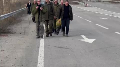 Russian guys return from captivity