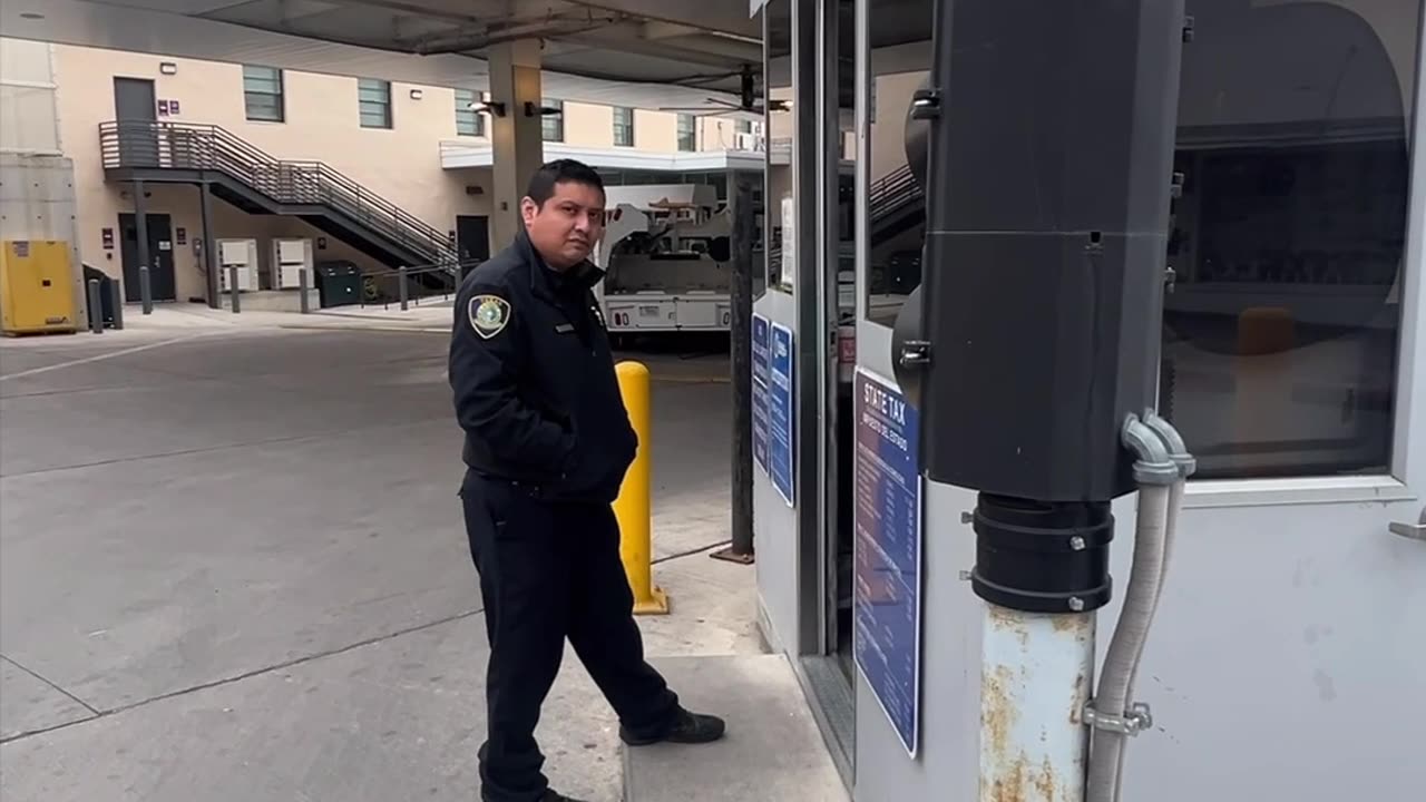 at the USA border gate with ICE officers in Laredo TX