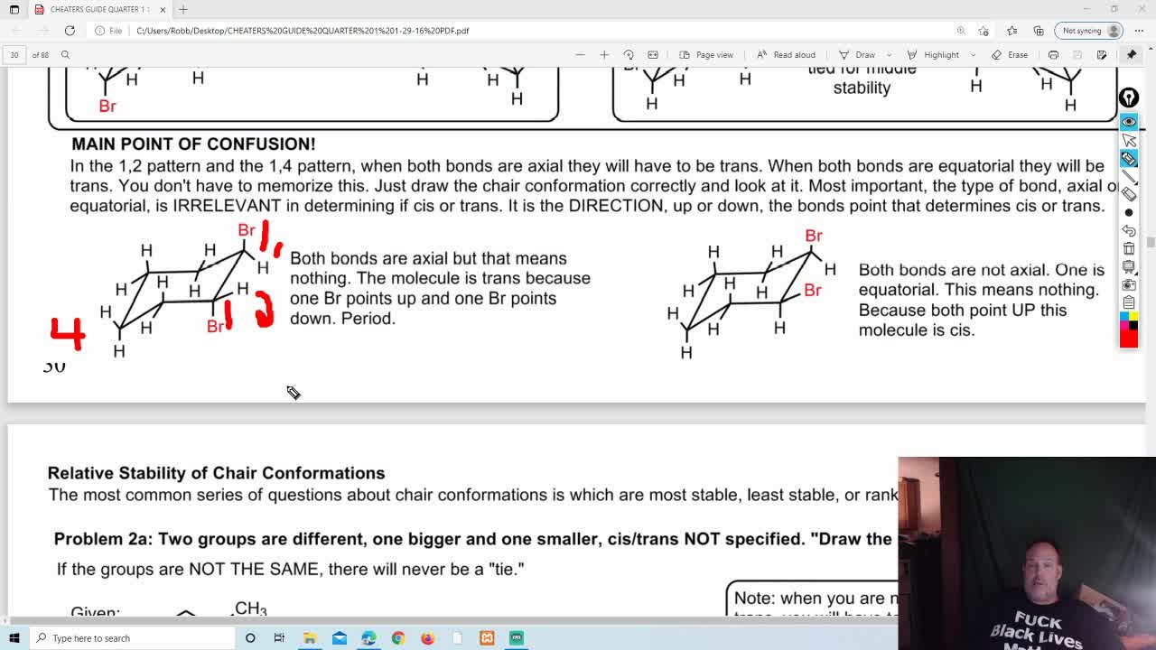 CHAIR CONFORMATION PRACTICE PROBLEMS