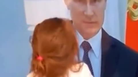 Girl kissed Putin