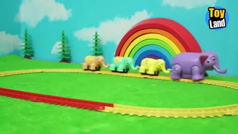 Elephant Train Toy for children Videos Kids TRAIN TRACK SET TOYLAND