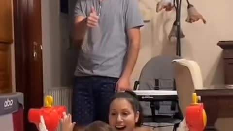 bet with the wife if the daughter said "daddy", he can go out for a drink