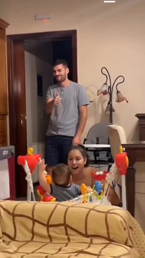 bet with the wife if the daughter said "daddy", he can go out for a drink