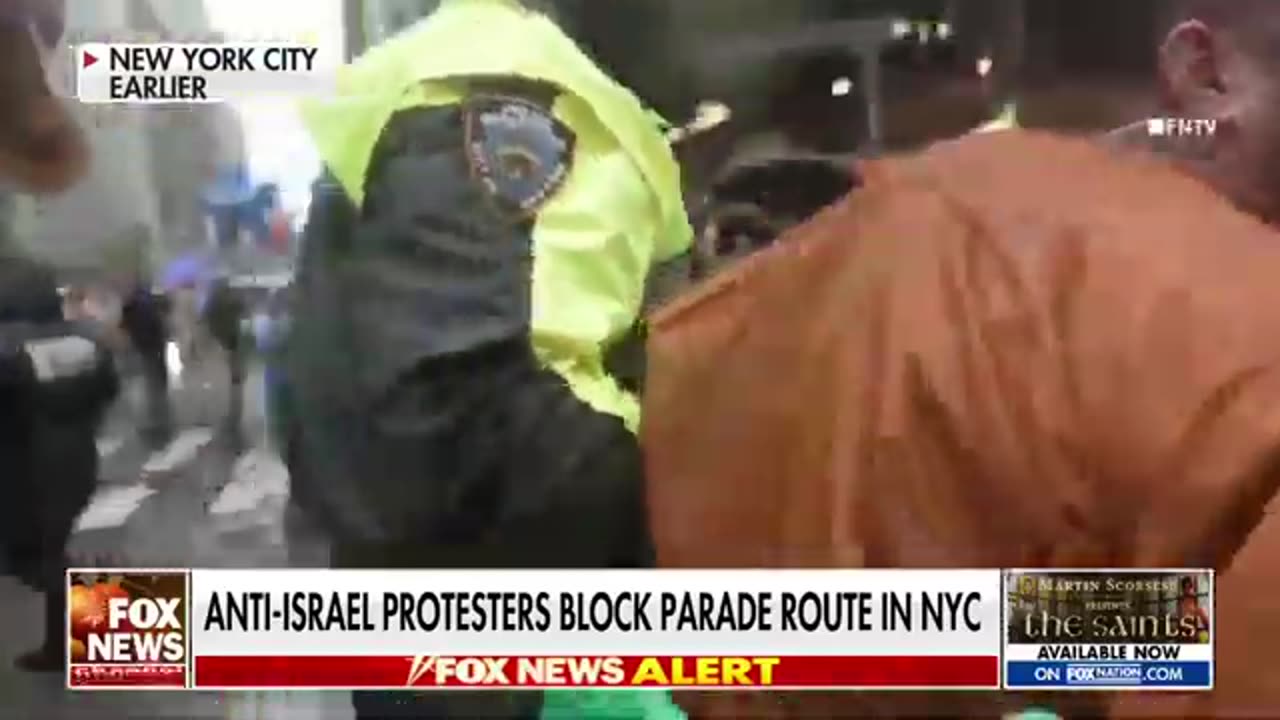 Anti-Israel protesters arrested for blocking the Thanksgiving Day Parade route in NYC