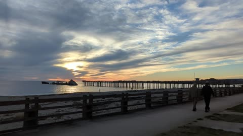 Long Winter Sunset at the S.S. Palo Alto