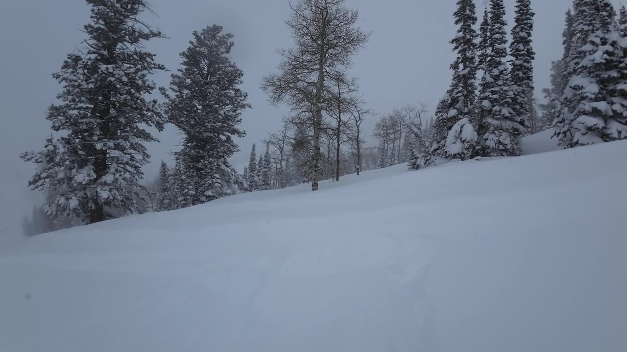 4/5 #2 short one down sunrise this is when i decided to switch skis and move camera