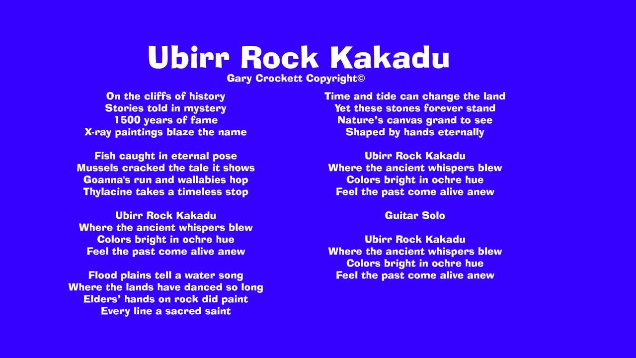 Ubirr Rock Kakadu Song