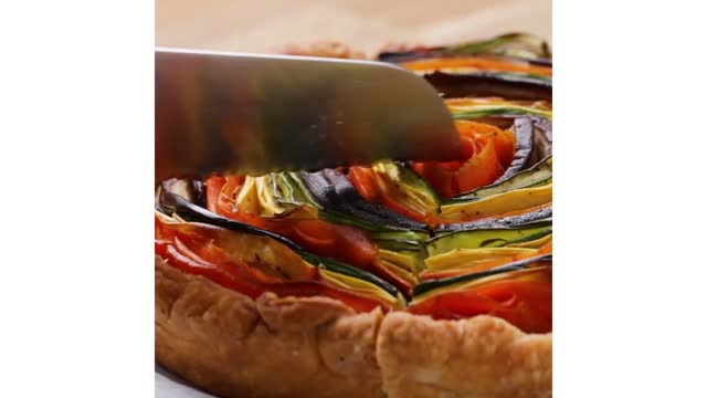 RAINBOW VEGGIE AND PESTO TART