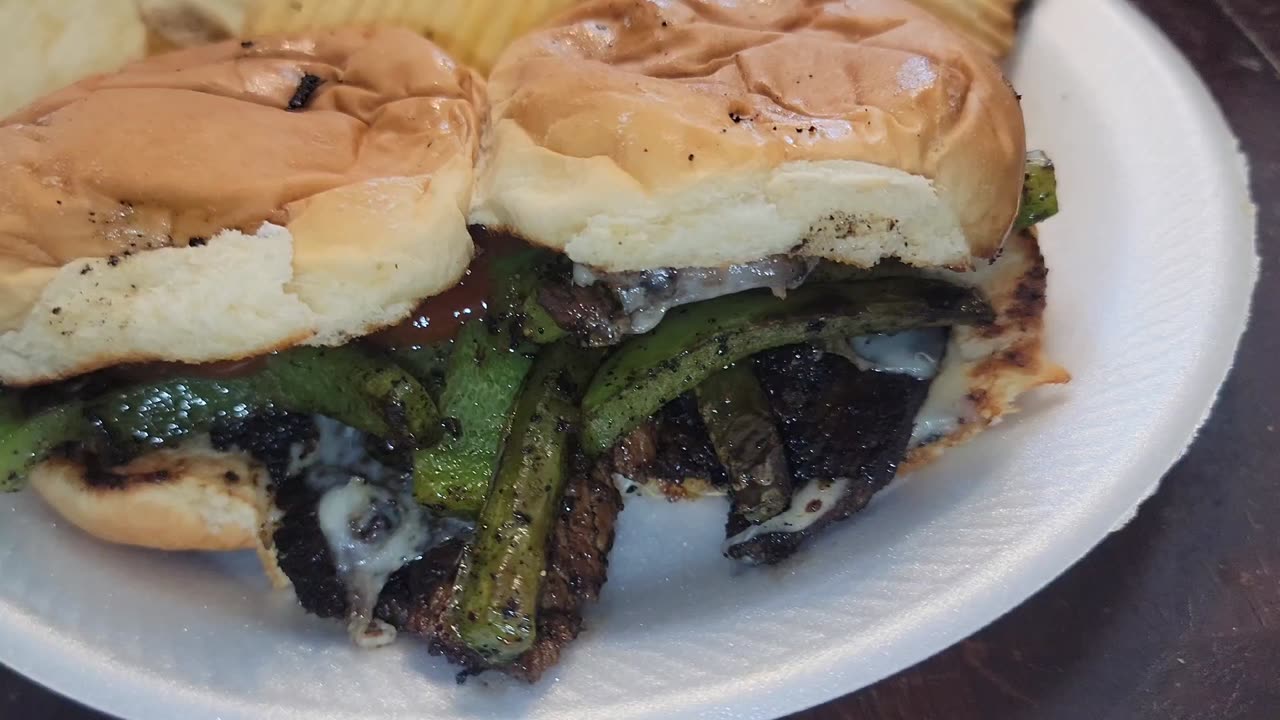 A Little Steak and Cheese Slider Action