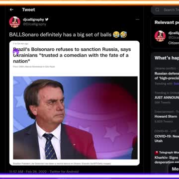 Bolsonero Refuses To Sanction Russia