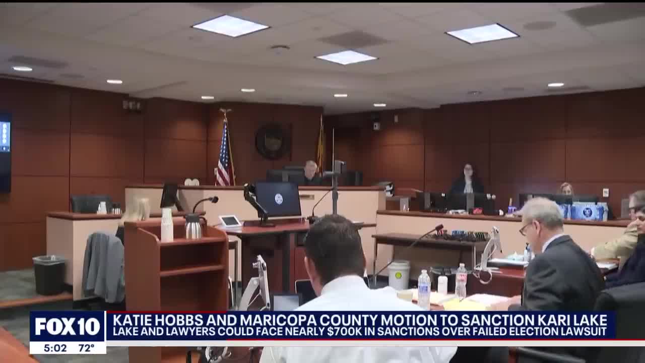 Katie Hobbs and Maricopa County motion to sanction Kari Lake