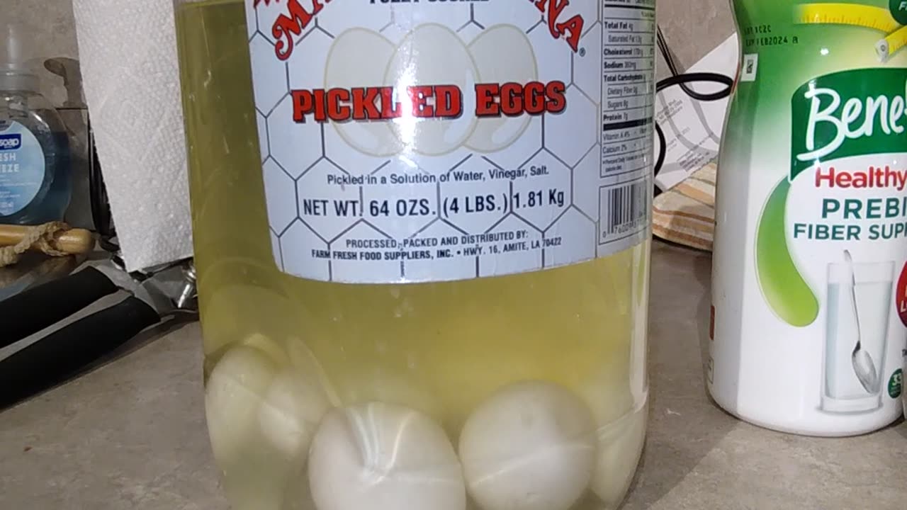 Eating Matt & Dana Fully Cooked Pickled Eggs, Dbn, MI, 2/1/24