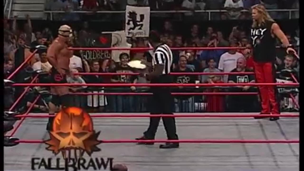 Goldberg Sat At Ringside Watching Steiner V Nash WCW Nitro 11th Sep