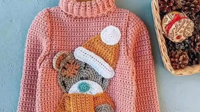 Blusa all'uncinetto fai da te per il tuo bambino Bluza cu ursuleti pentru copilasi