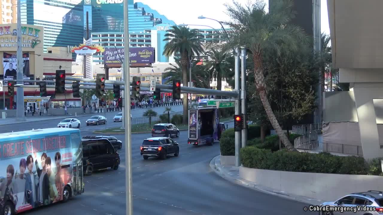 American Medical Response ambulance responding with siren and lights