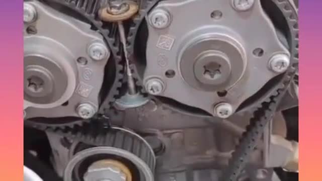 Engine gear parts removal, engine belt replacement auto repair