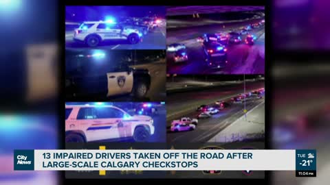 Impaired drivers taken off the road after Calgary checkstops