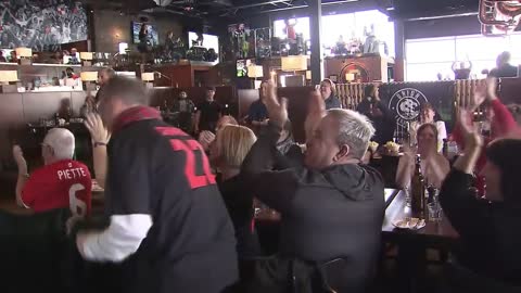 The moment fans go crazy after historic Canadian goal