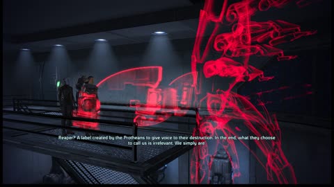 Commander Shepard Crew Speaking With Reaper Sovereign In Virmire Mass Effect Mod Game-play