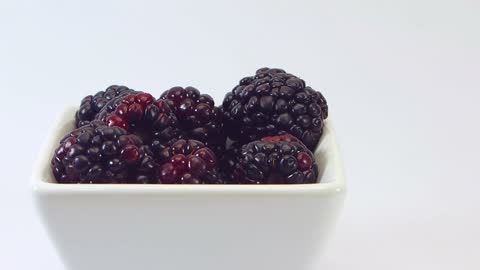 Blackberries In Little White Bowl