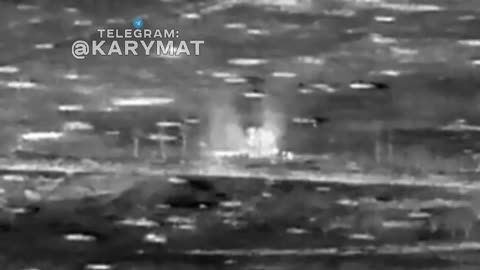 Thermal Cam of Russians Running from Artillery