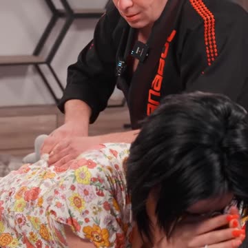 Extreme back chiropractic adjustment and lumbar back cracks for Mary