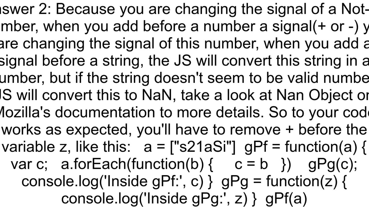 javascript variable shows as NaN when passed to a function