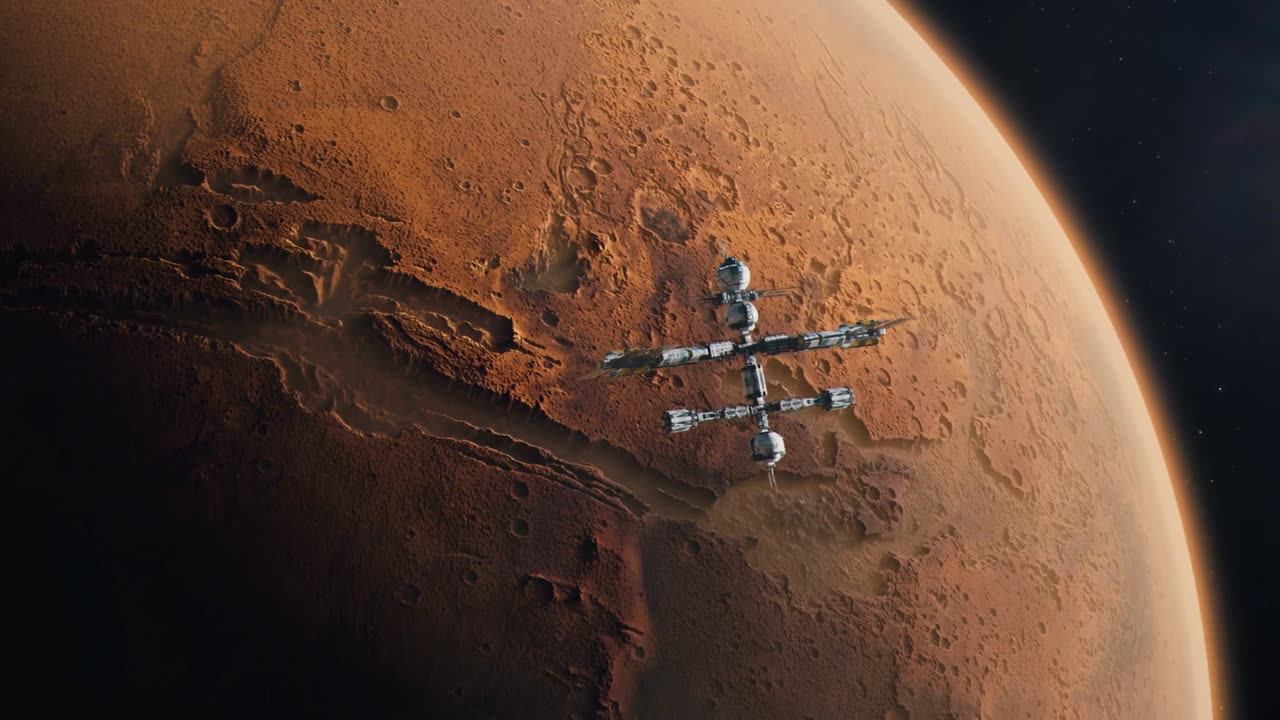 Space ship on mars