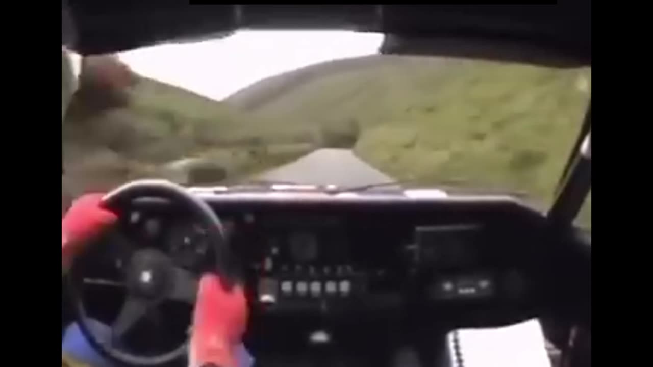 Rally car full send!!!! Loses control for a half a second... Watch tel and