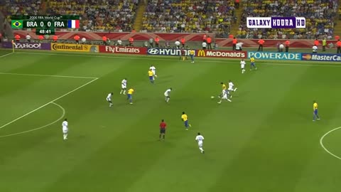 Brazil and France match in the quarter-finals of the 2006 World Cup.