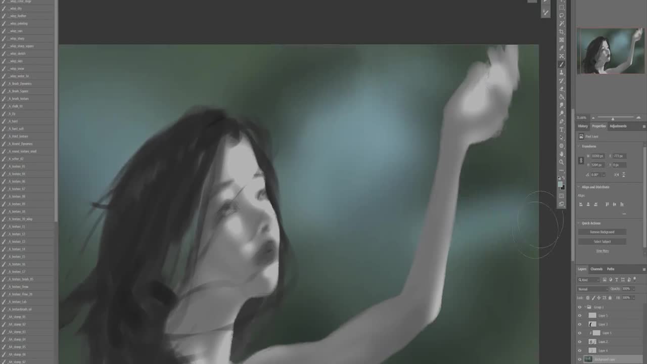 The painting is called Wind Chime, Detailed Painting Process, Part II.