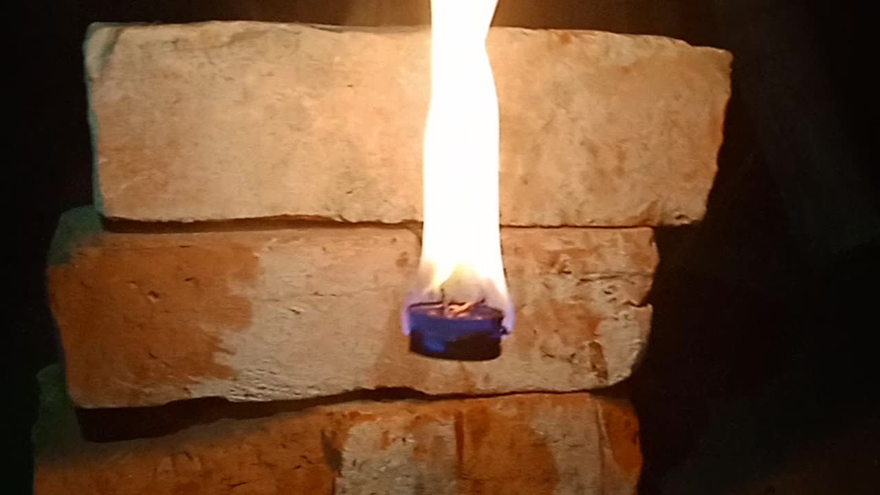 Piece candle, water, pitol top by fire pick up