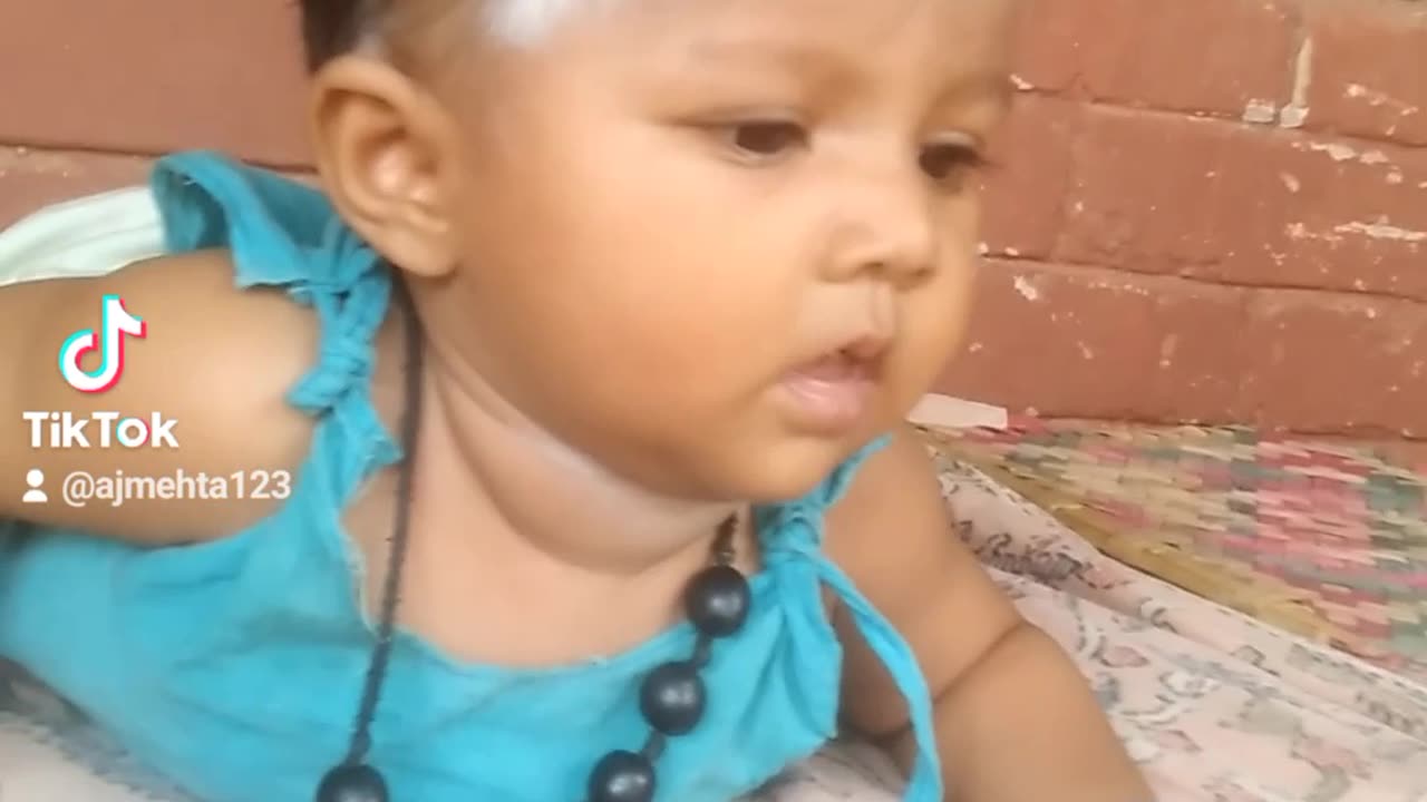 Cute baby playing