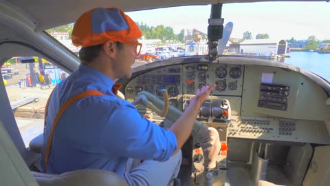 Blippi And Airplane for kids / Seaplane song